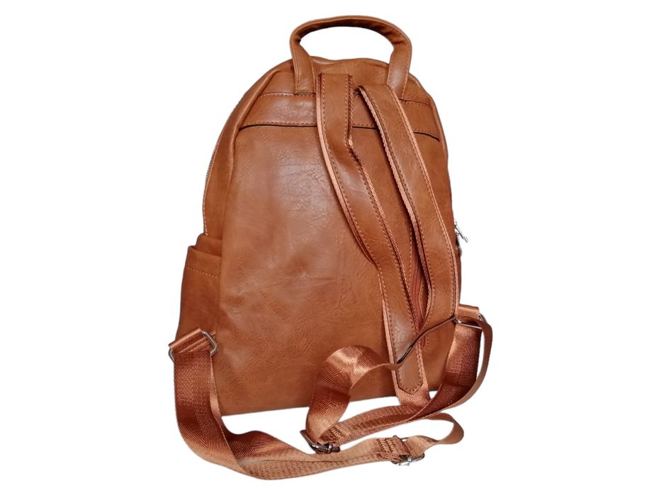 Plecak damski - miejski brązowy średni modny plecak na ramię