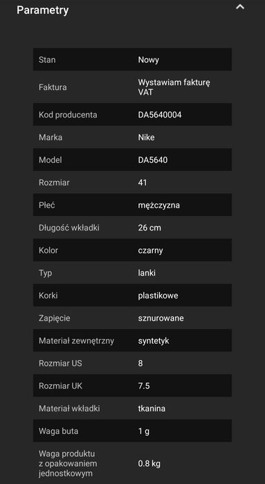 Korki nike 41, męskie