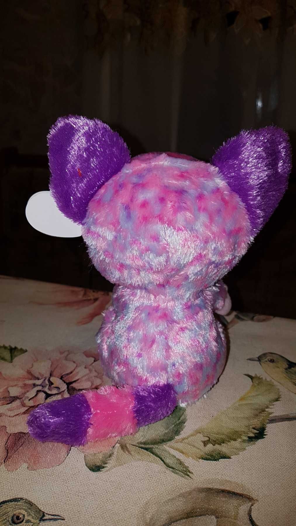 Ty Beanie babies глазастик розовый лемур BECCA 15 см оригинал