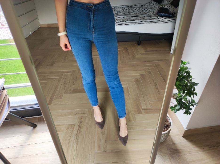 spodnie z wysokim stanem pull&bear XXS 32