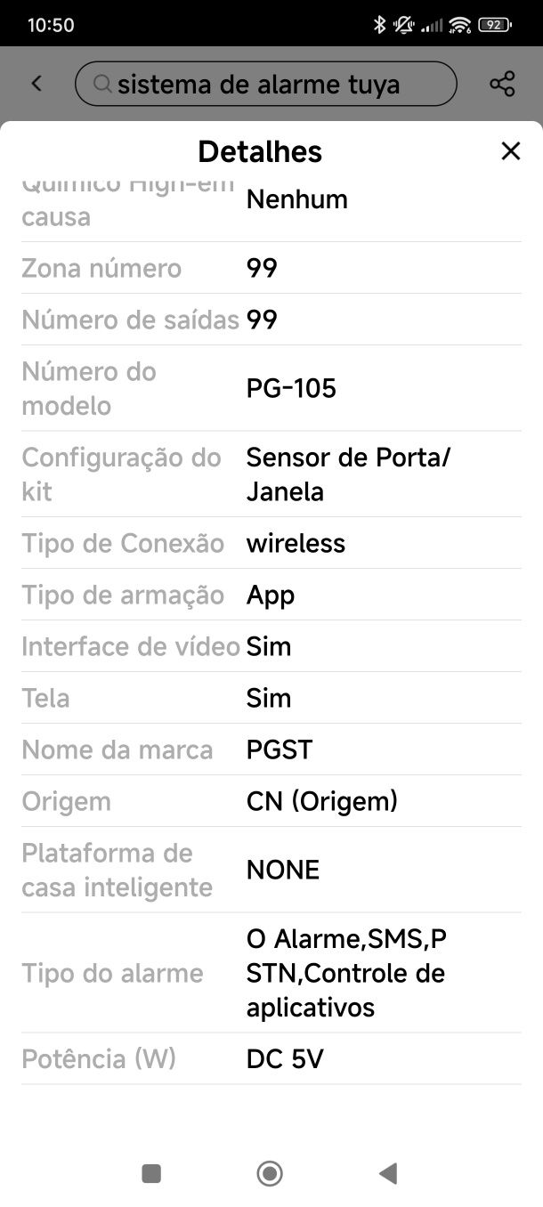 Sistema Alarme Tuya