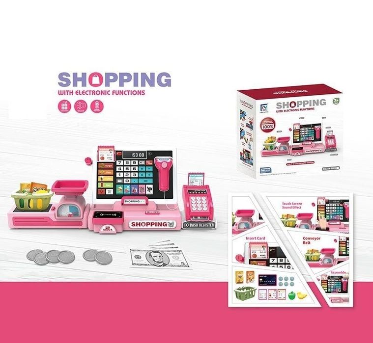 Касовий апарат дитячий, касова лента,ваги,сканер, калькулятор,каса