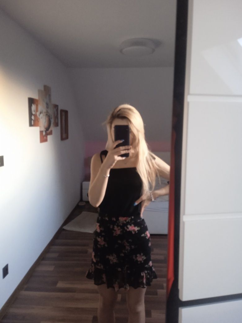 Spódnica mini marszczona siatkowana nowa s M sexy wysoki stan eleganck