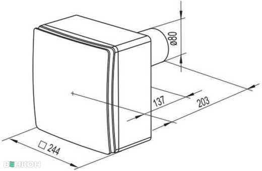 Вытяжной вентилятор Вентс ВНВ-1А 80  Vents VNV - 1A80