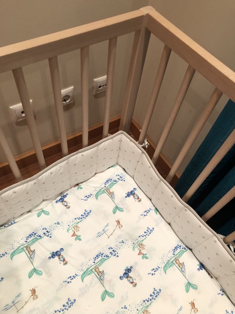 Berço cama e colchao marca trama