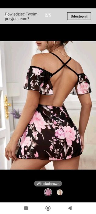 Damskie koszule nocne Bez Pleców z krzyżowaniem