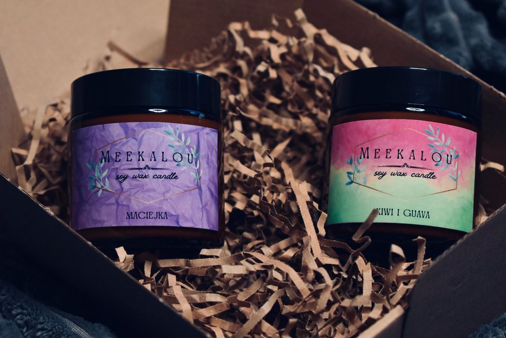 Świece Sojowe Świeczki Naturalne Drewniany Knot 2sztuki zestaw