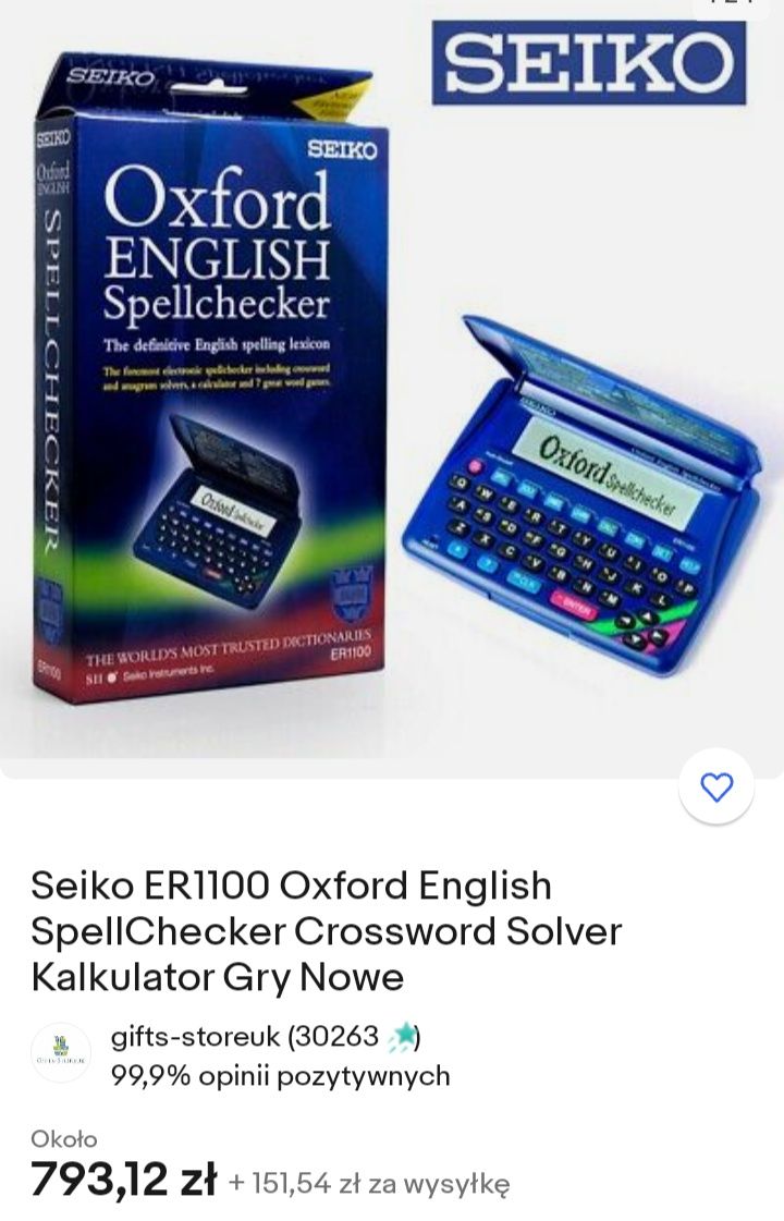 SEIKO Oxford English słownik ,kalkulator