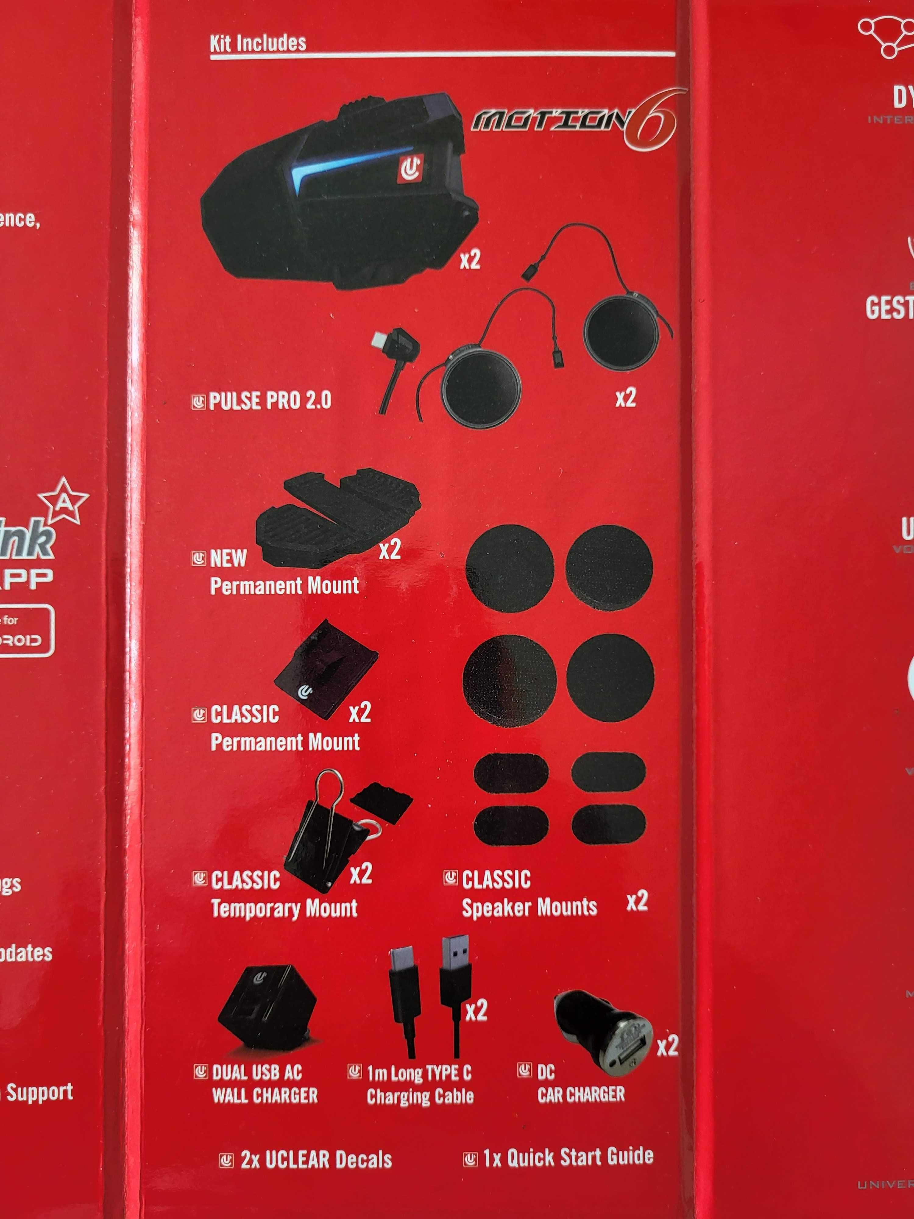 Interkom motocyklowy podwójny UCLEAR Motion 6 - Dual Kit