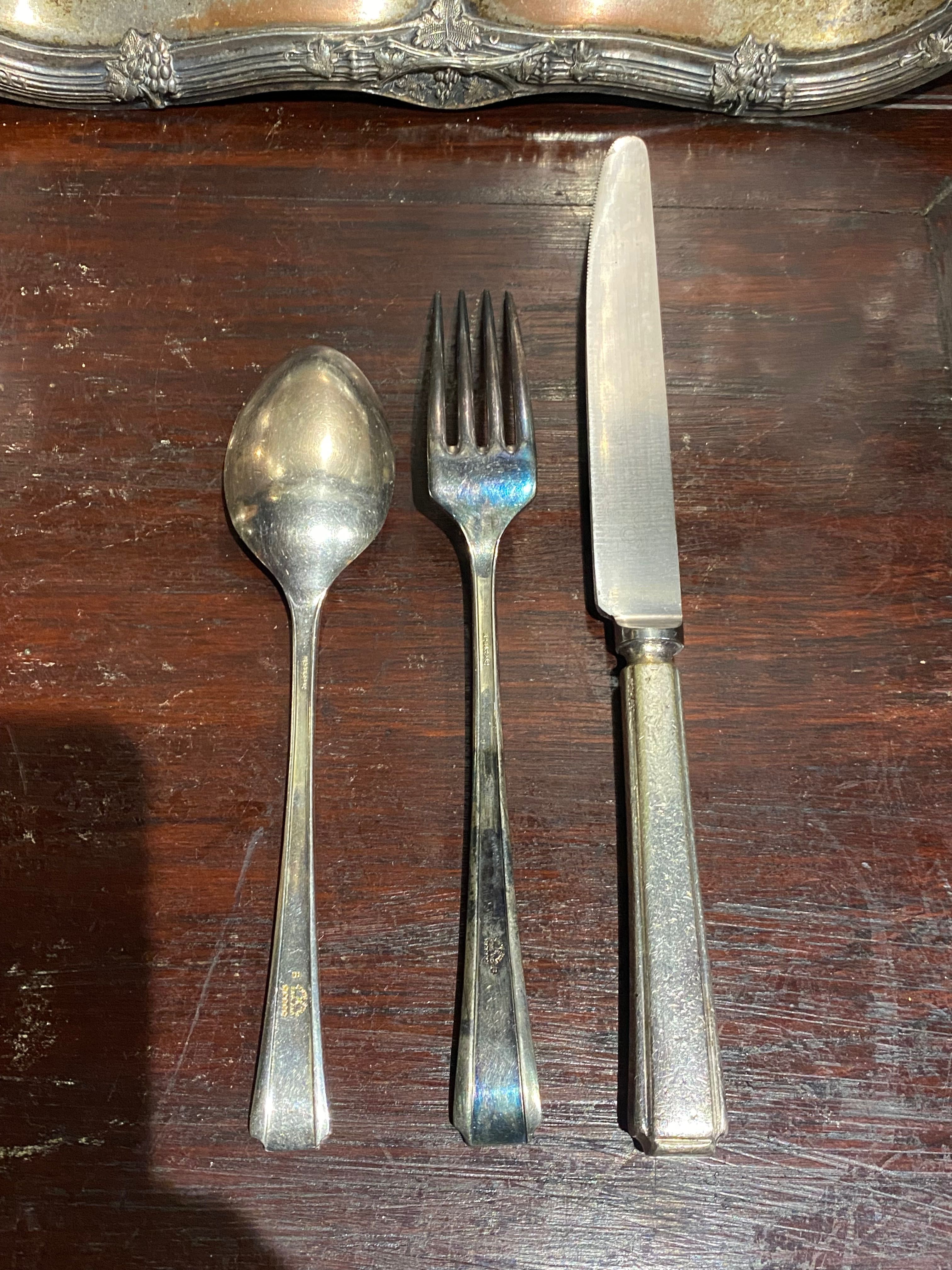 Seis Facas Christofle Banho Prata França 24,2 cm Anos 60