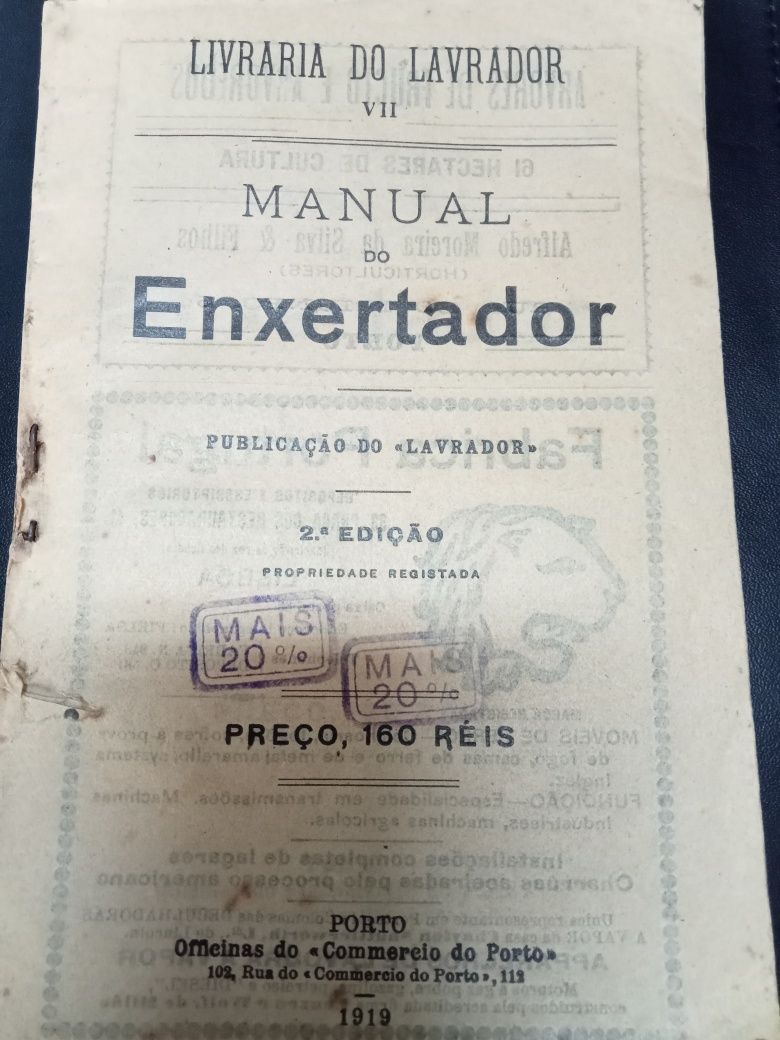 Enxertador - Livro antigo de 1919