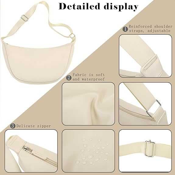 Micmores Torba na ramię damska typu hobo - beż