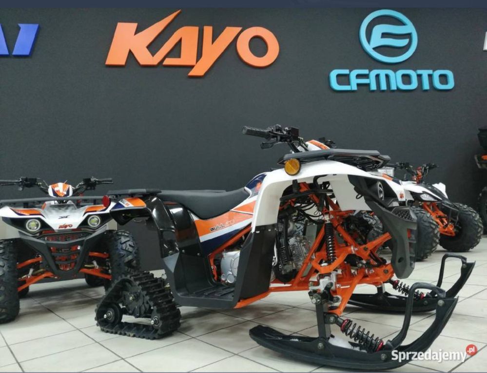 Quad Kayo 110 z kompletem gąsienic na zime i komplet ubrań dla dziecka