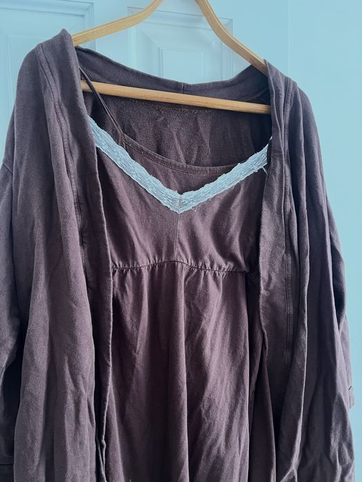 Нічна сорочка халат для вагітних та годуючих, набір в пологовий