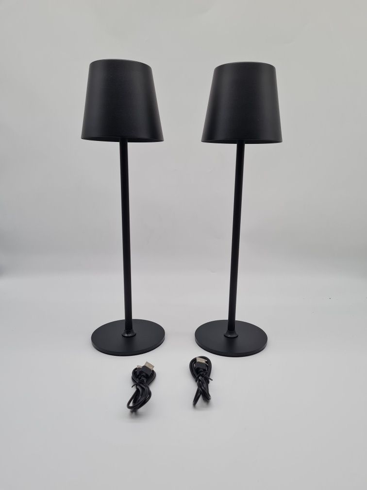 Lampka led stołowa nocna ozdobna 2szt czarna lampki