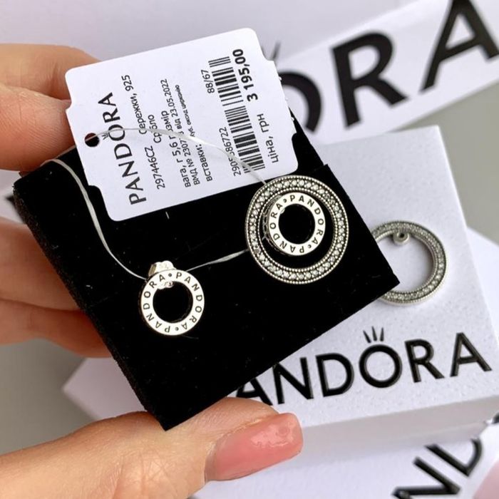 Сережки pandora оригінальні сережки Пандора нові прикраси