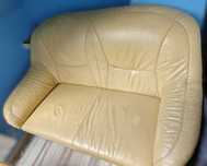 Komplet skórzany sofa dwójka i fotel