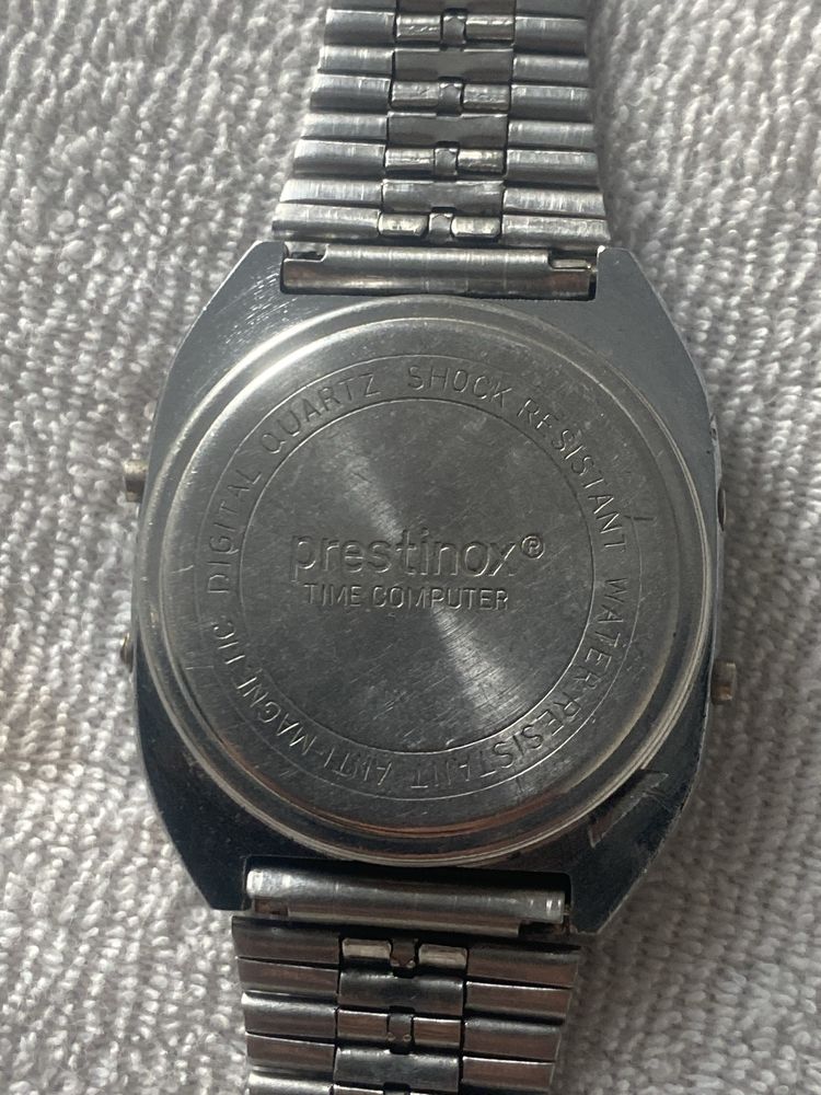 Prestinox Time Computer LCD Quartz Led zegarek elektroniczny prl