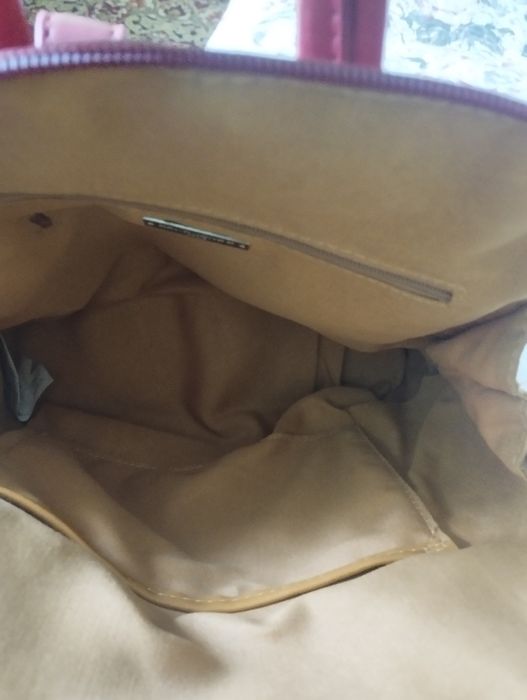 Шкіряний червоний сумка-рюкзак