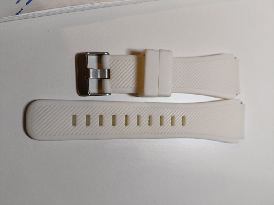 Pasek do zegarka silikonowy uniwersalny r.22 mm biały gruby