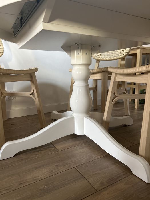Stół ikea okragł, biały INGATROP