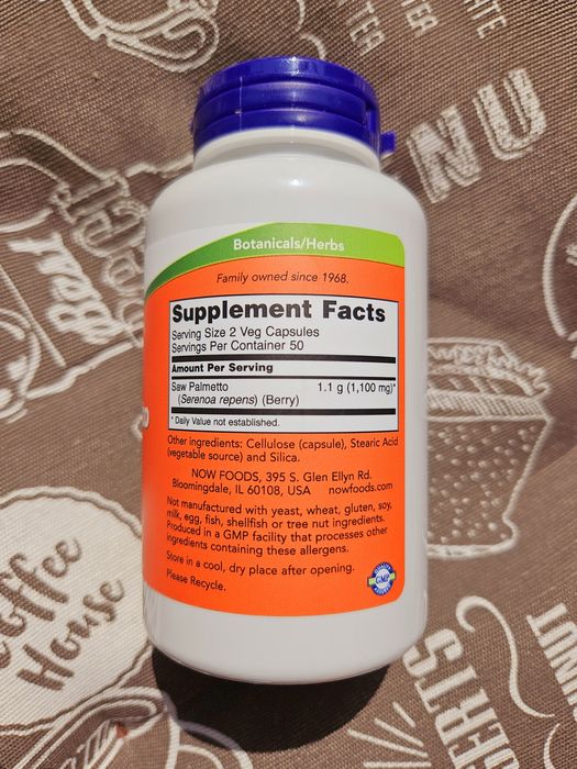 Now Foods saw palmetto сереноя со пальмето екстракт ягоди пальми