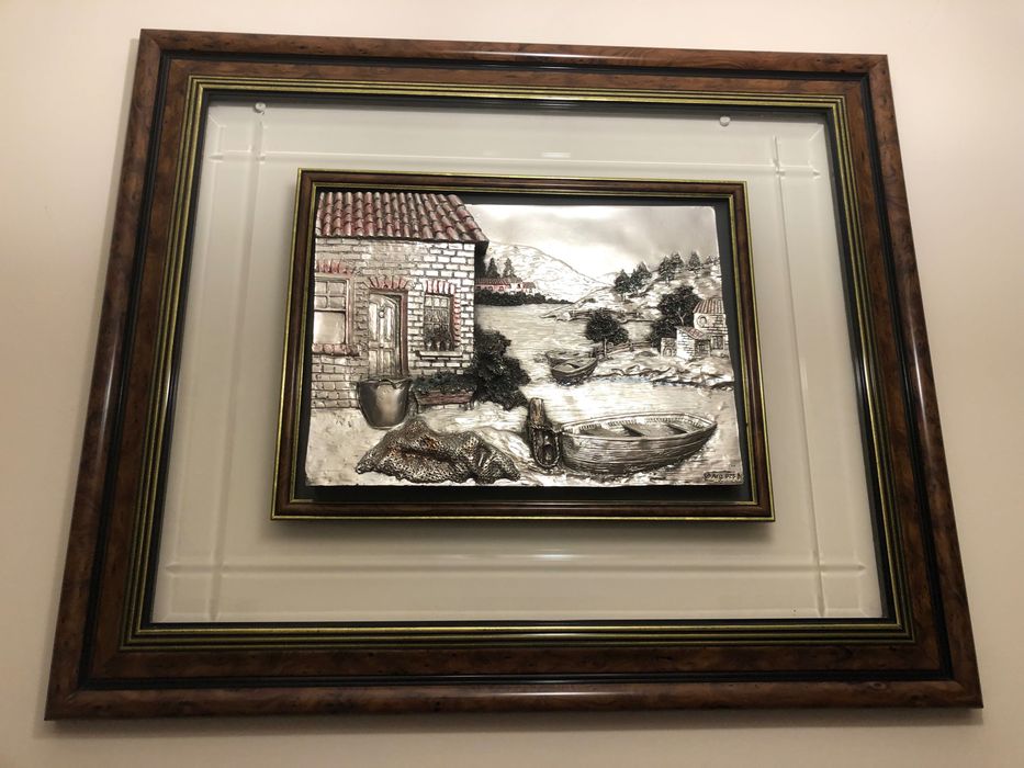 Quadro em prata para sala estar