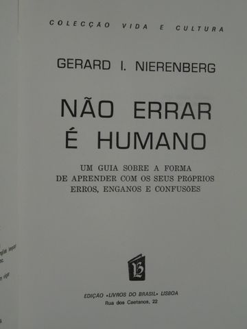 Não Errar É Humano? de Gérard I. Nierenberg