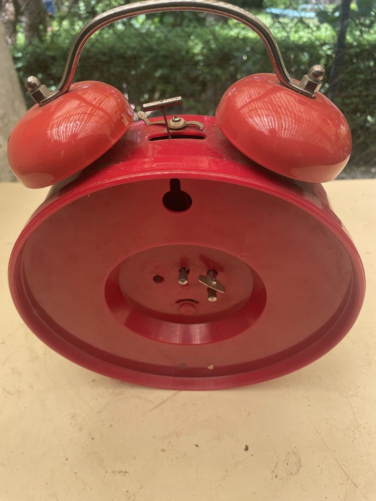 Relógio Despertador a corda Vintage Vermelho