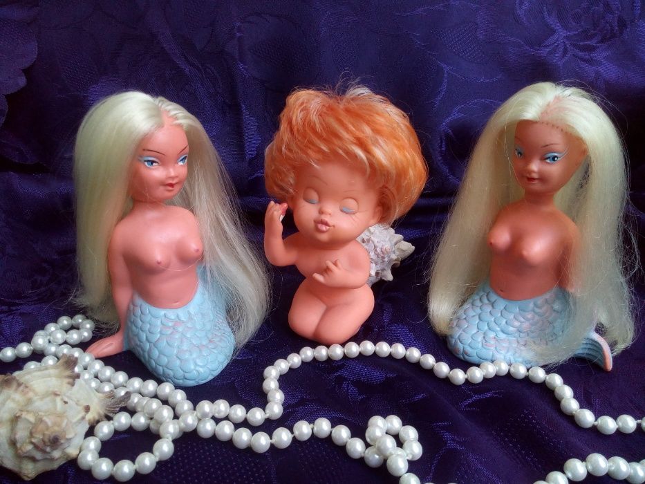 Кукла ГДР Русалочка 1960-е винтаж 13 см резина эмаль русалка Германия