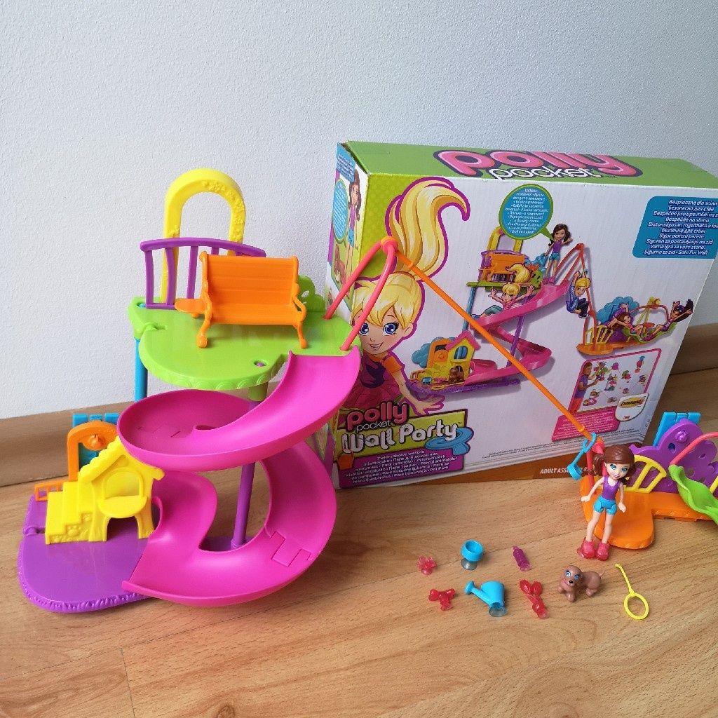 POLLY POCKET Przygoda na ścianę Wesołe miasteczko laleczki zjeżdżalnia