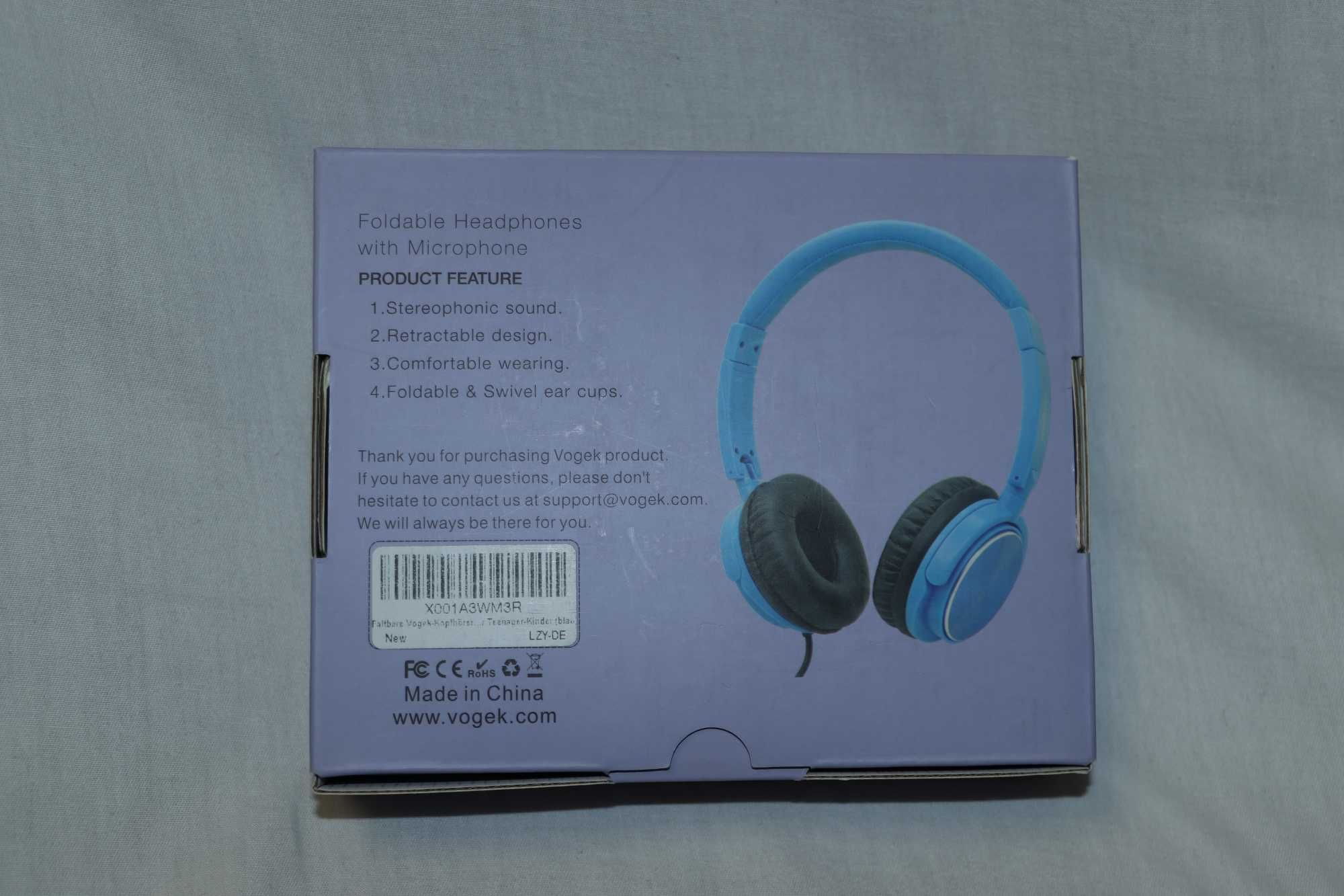 Słuchawki przewodowe vogek stereo headphones