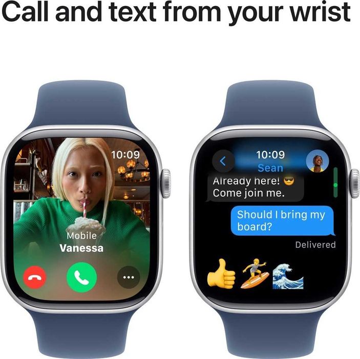 Apple Watch Series 10 GPS 46mm Silver Alu. Case Denim Sport Band - M/L