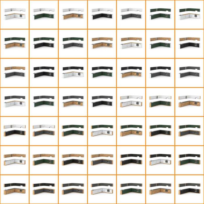 Kuchnia Duża Modułowa Rossa 6.8m Nowoczesny Zestaw Z Blatem Pojemny