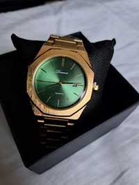 Złoto-Zielony Zegarek Kwarcowy