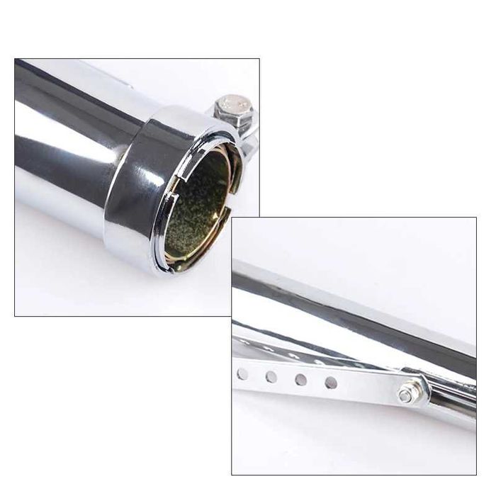 Escape ponteira universal silenciador preto cromado moto cafe racer