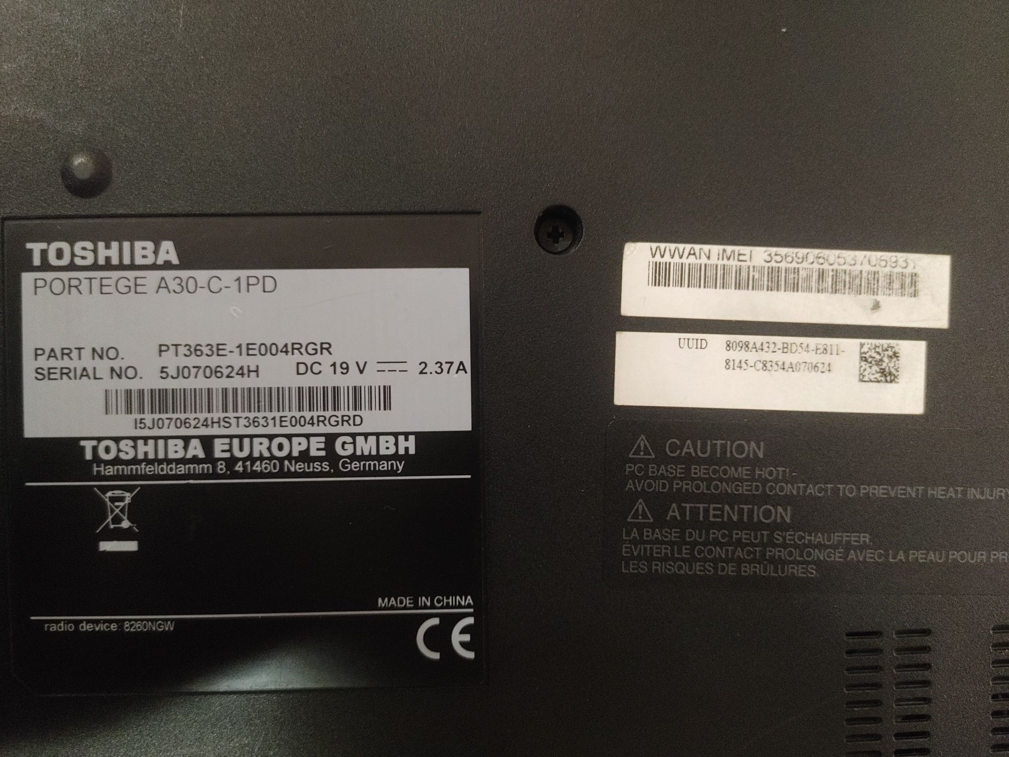 Toshiba Portégé A30-C-1PD i7 IPS SSD