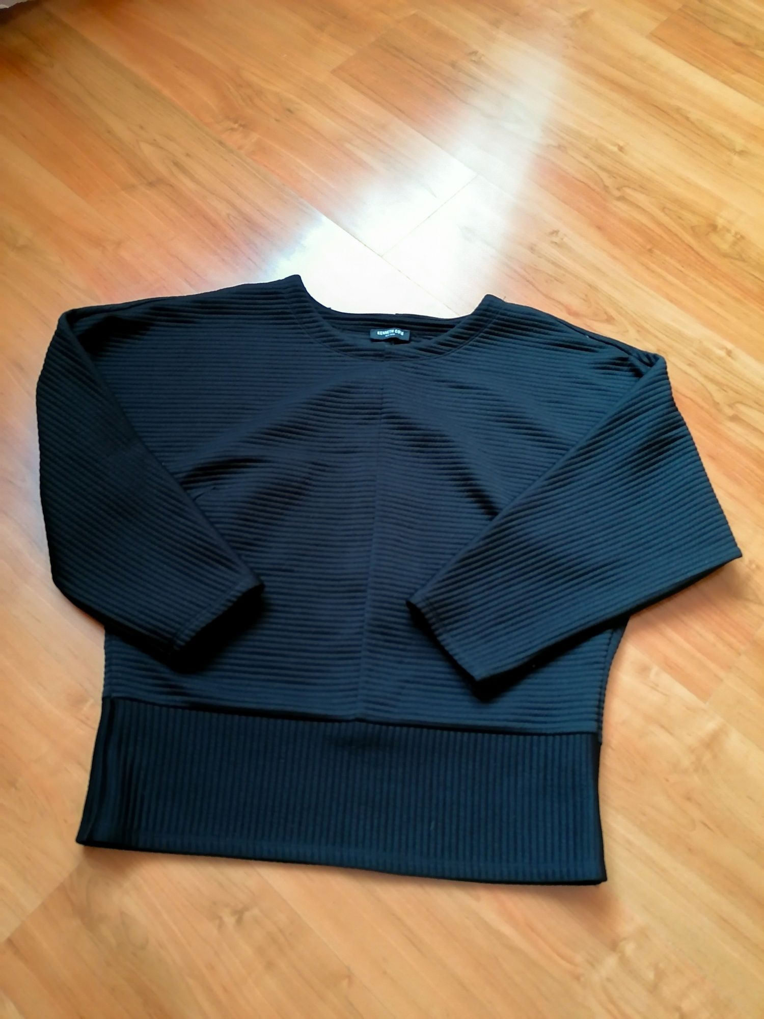 Czarna bluzka sweter bluza nietoperz prążkowana XL XXL Kenneth Cole