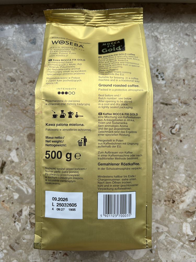 Кава мелена Woseba Mocca Fix Gold — 500 г