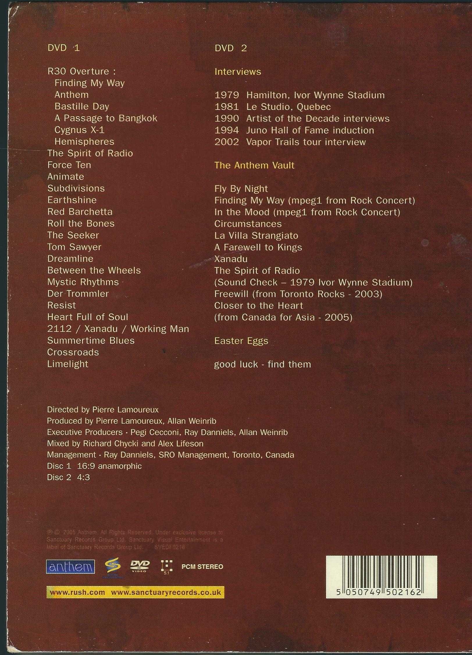 2 DVD Rush - R30 (30th Anniversary World Tour) (2005)