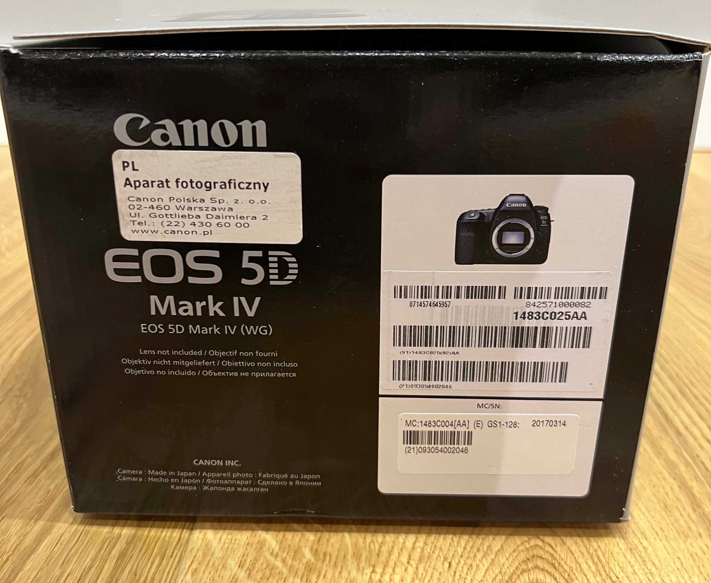 Aparat Canon eos 5D mark IV,  ilosc wykonanych zdjeć 2827