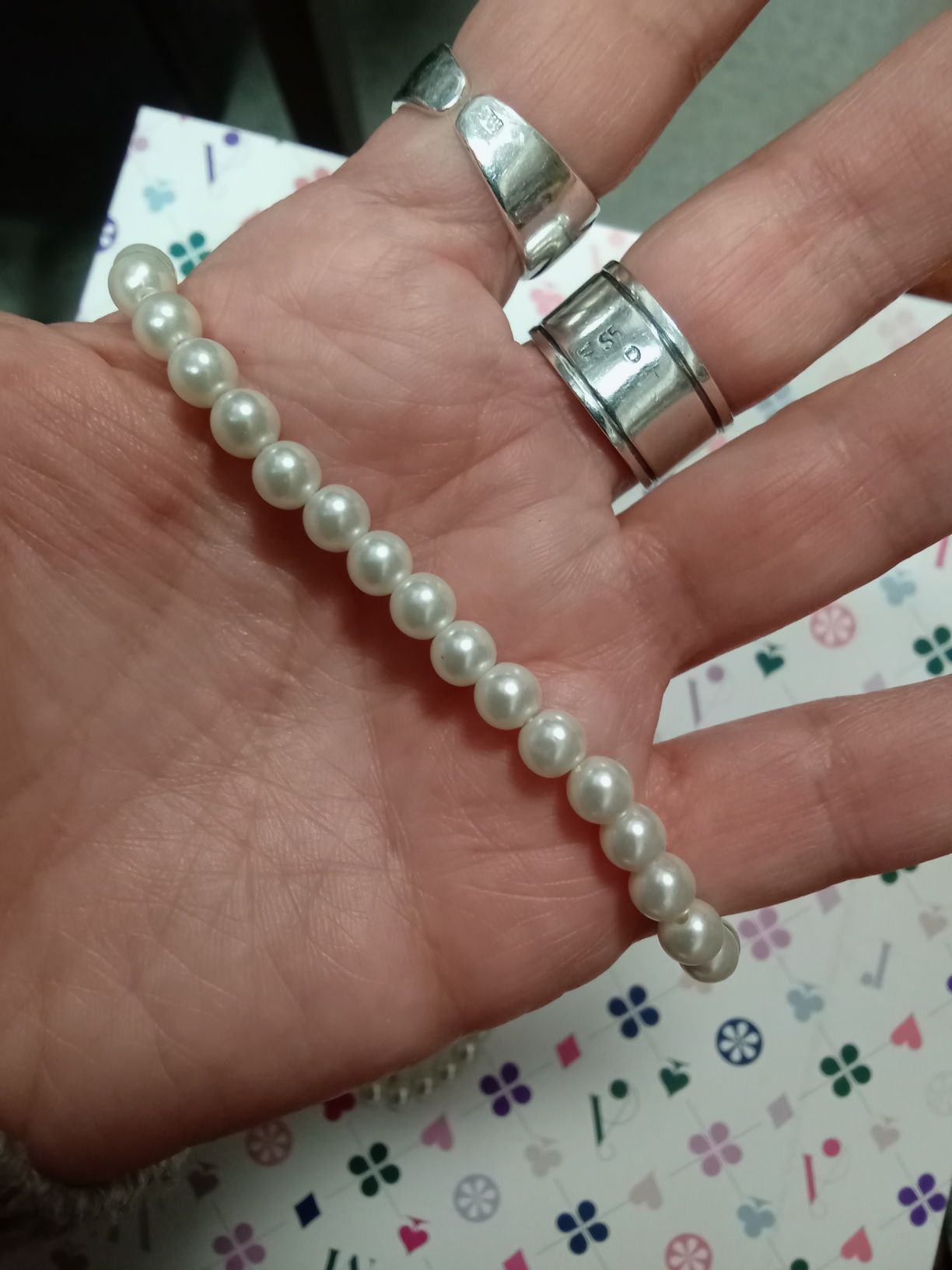 Krótki naszyjnik z pereł sztuczne perły unisex vintage