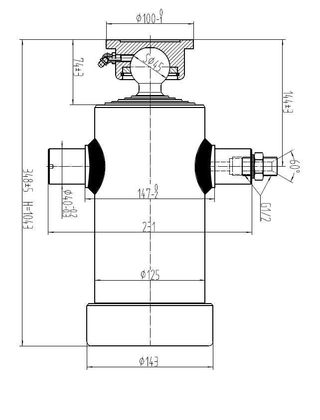 Siłownik do 7 ton - wysuw 1050 mm - bardzo NISKI 34,6 cm.