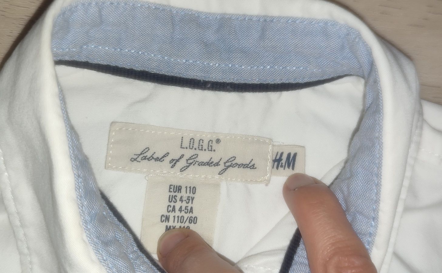 Koszula H&M r. 4-5 lat biała elegancka L.O.G.G.