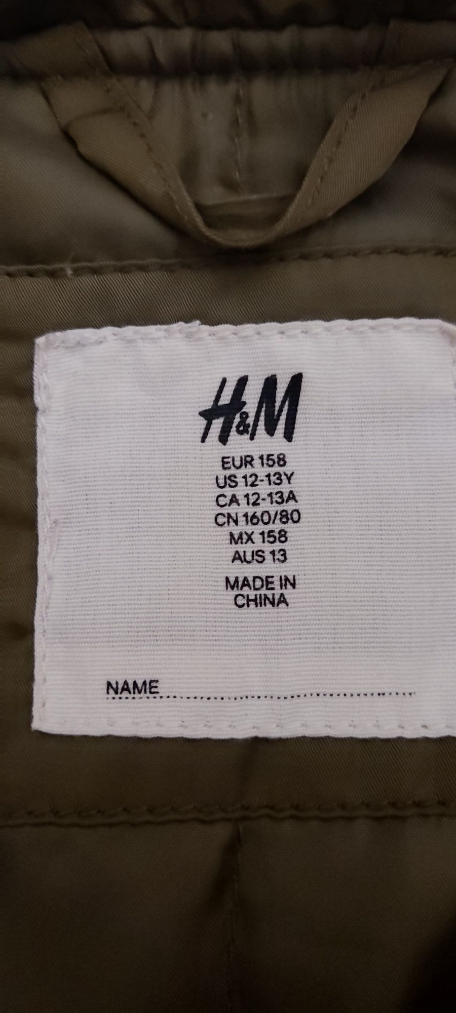 Dziewczęca kurtka bomberka flek H&M z aplikacjami rozm. 158