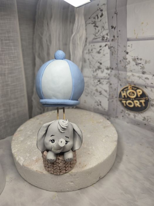 Słonik z balonie. Miś w baloniki dekoracja na tort.