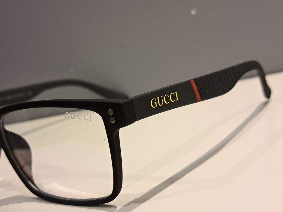 GUCCI męskie nowe okulary zerówki oprawki czarne logo