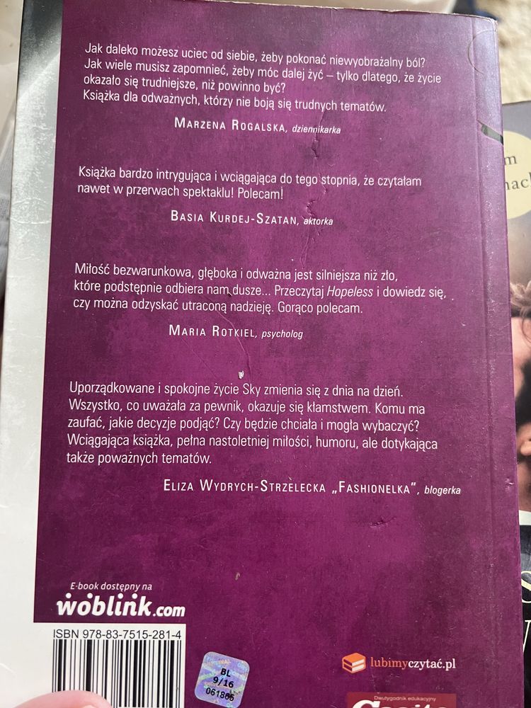 Ksiazka zanim sie pojawiles i hopeless