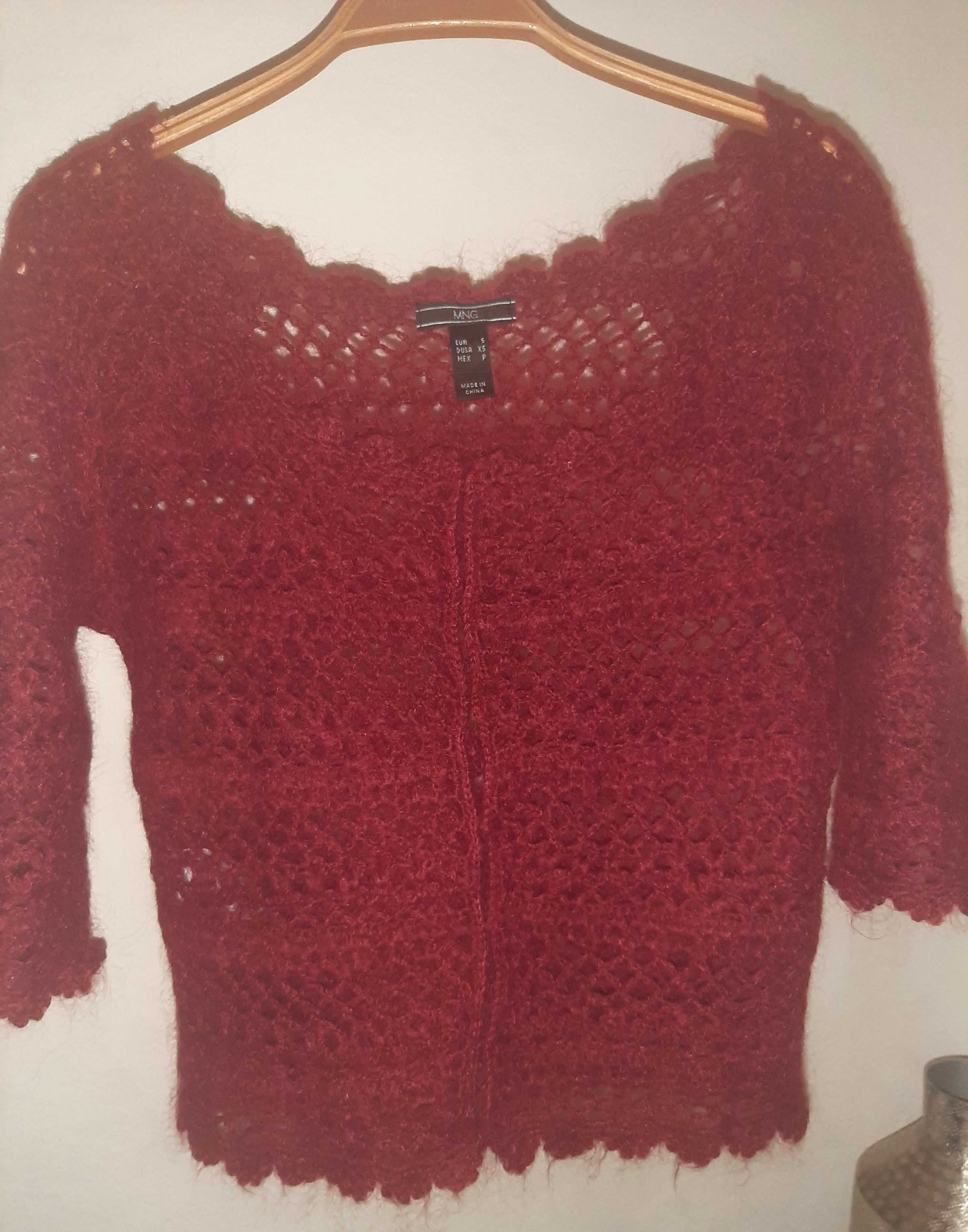 Casaco rendilhado mohair Mango