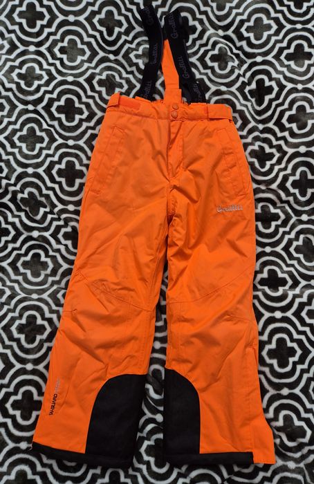 Spodnie Zimowe Narciarskie Graffiti 122-128 - Neonowa Pomarańcza